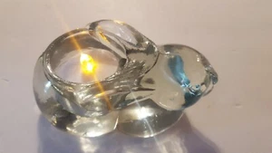 1970's Indiana Glass Easter Rabbit, Bunny Crystal Clear Votive Candle Holder - Picture 1 of 8