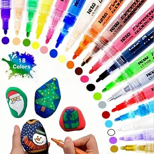 LETO Acrylstifte Marker Stifte, 18 Farben Wasserfest Acrylstifte für Steine - Bild 1 von 5