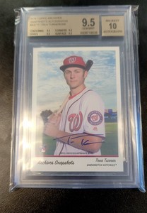 2016 Topps Archives Snapshots Auto Trea Turner #D/205 BGS 9.5 10 Phillies