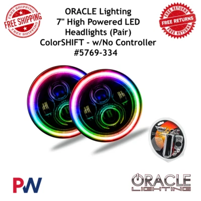 Oracle Lighting 7" Round Projector Headlights W / Colorshift Smd Led #5769-334 - Image 1 of 4