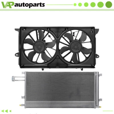 Kit de condensador y ventilador de refrigeración de CA para Chevrolet Silverado y GMC Sierra 1500 14-18 Foto 1 de 4