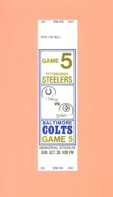 Boleto Topps Joe Greene NFL HOF de los Pittsburgh Steelers @ Baltimore Colts 30-1977 Foto 1 de 2