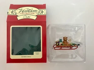 Favorite Things Carlton Heirloom Ornament Toys Teddy Bear on A Sled NEW - Picture 1 of 4