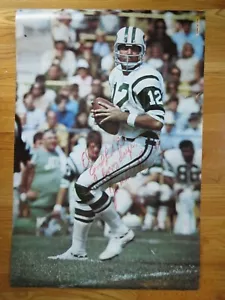1970 JOE NAMATH signed Sports Illustrated NEW YORK JETS Poster SUPER BOWL PSA - Picture 1 of 12