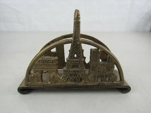 Vintage Gusseisen Buchstaben Serviettenhalter Eiffelturm Paris Frankreich - Bild 1 von 12