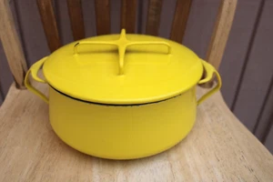 Vintage Dansk Yellow Kobenstyle 3 Quart Cassaeole Pot With Lid - Picture 1 of 23