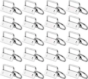 50 Sets Key Fob Hardware Key Fob Keychain Wristlet with Split Ring 1 Inch by HRL - Picture 1 of 2