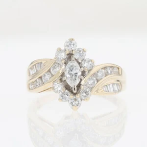 1.43ctw Diamond Solitaire with Accents Engagement Ring 14k Yellow Gold Size 9 - Picture 1 of 6