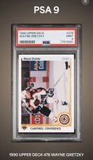 PSA 9 MINT HOCKEY CARD 1990 UPPER DECK WAYNE GRETZKY ALL-STAR HOF KINGS