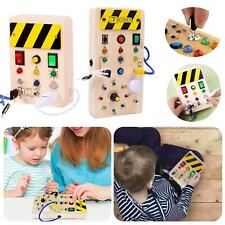 Montessori Busy Board Wooden Sensory Toys for Toddler with LED Light Up Switch