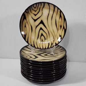 6 Home Kenia 8" Salatteller braun hellbraun Steinzeug Tier Safari Stammes Zebra - Bild 1 von 13