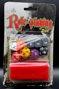 Role-Playing Dice Set Koplow Games / Mayfair - 9 Die Set with Bag Vintage 1990s - Picture 1 of 2