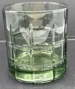 Anchor Hocking Whisky/ Old Fashioned Tartan Green Glass 3 1/2" - Picture 1 of 2