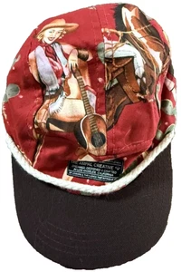 The Ampal Creative Hat Cap 5-Panel Red Brown Rope Cowgirl Cowboy Western Print - Picture 1 of 8