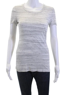 Bailey 44 Mujer Gris Rayas Camiseta Básica Manga Corta Cuello Redondo Talla S Foto 1 de 4