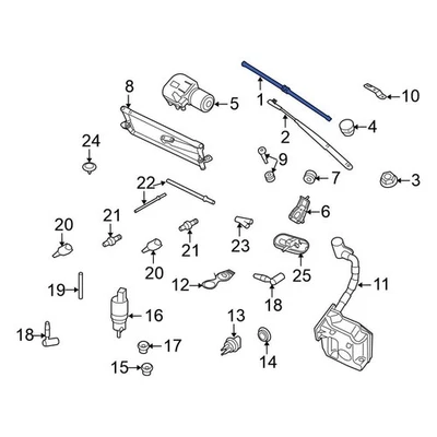 For Volkswagen Jetta 2011-2018 Volkswagen 5C7955425B Left Wiper Blade Foto 1 de 2