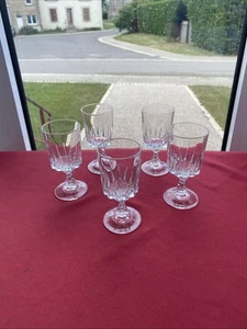 5 verres à vin blanc cristal d'Arques modèle LOUVRE - Imagen 1 de 4