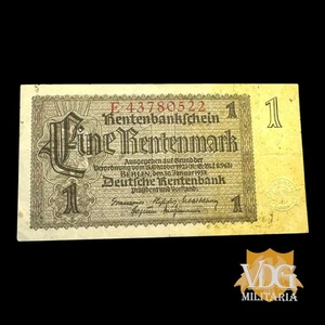 WW2 WWII Germany 1937 1 Rentenmark Banknote Third Reich Era Pick 181 #Y0439 - Picture 1 of 5