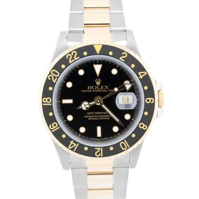 Rolex GMT-Master II NEGRO 18K Oro Amarillo Acero Inoxidable OYSTER 40mm 16713 CAJA Foto 1 de 4