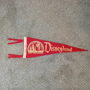 Vintage Walt Disney Productions Disneyland Felt Pennant Banner Flag Blue 1958 - Picture 1 of 6