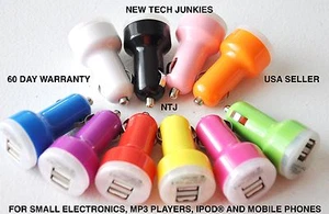 LED LIGHT 2 AMP 2A DUAL USB CAR A/C adapter power charger for iPhone X 8 7 6 5 4 - Picture 1 of 13