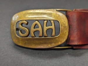 Custom Monogrammed Brass Belt Buckle US Army Col. WWII Estate of Silas A Holman - Picture 1 of 5