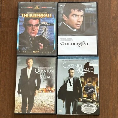 James Bond 4 DVD LOT Thunderball GoldenEye Casino Royale Quantum of Solace Foto 1 de 2
