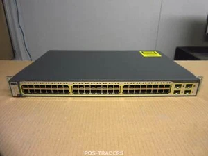 Cisco WS-C3750-48TS-S V05 48-Port 10/100 RJ-45 + 4x SFP 1GB 3750 Netzwerk Switch - Afbeelding 1 van 3