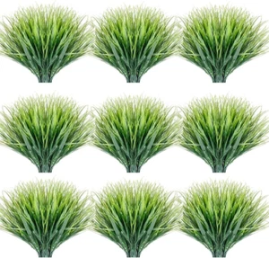 30 Bundles Artificial Grasses Outdoor UV Resistant Fake Grasses No Fade Faux  - Picture 1 of 8