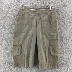 Columbia Cargo Shorts Womens 4 Green Mid Rise Flat Front Zip Fly Button Casual - Picture 1 of 13