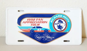 Vintage 1992 Fan Appreciation Tour Richard Petty Metal License Plate - Picture 1 of 4