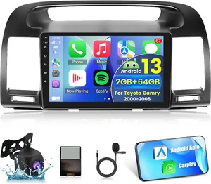 2+64G Android 13 Radio for Toyota Camry 2000-2006 Wireless Carplay Backup Camera - Picture 1 of 8