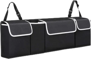 Car Trunk Organizer with 4 Pockets, Collapsible Hanging Storage for SUV & Sedan - Picture 1 of 8