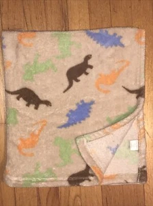 HTF/RARE Cutie Pie Tan/Beige Plush Dinosaur Baby Blanket - Picture 1 of 6