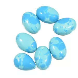 10X14MM Turquoise Blue Oyster Larimar Cabochon Pack of 7 Piece oval Cabchon - Picture 1 of 6