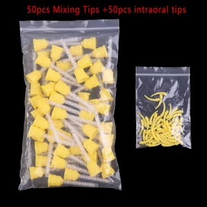 50pcs Intraoral Mixing Tips Mixing Tubes Dental Yellow Impression Disposable-DC - Picture 1 of 12