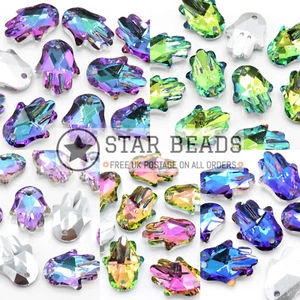 10 X CRYSTAL 18MM FACETED GLASS HAMSA JEWELLERY MAKING PENDANTS - PICK COLOUR - Picture 1 of 11