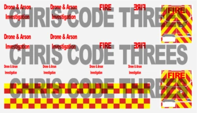 Code 3 Adhesive Vinyl Decal Suit Oxford Diecast 1/76 van - Drone & Arson Unit - Image 1 of 3