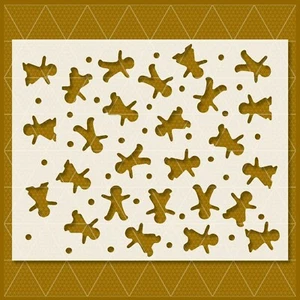 Gingerbread Pattern Stencil – Christmas, Cookies, Holiday, Baking, Festive Art - Picture 1 of 5