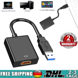 USB 3.0 zu auf HDMI Videokabel Adapter Konverter Für Laptop PC HDTV HD 1080P - Bild 1 von 12
