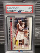 LeBRON JAMES 2003 UPPER DECK PHENOMENAL BEGINNING #17 MINT PSA 9 LAKERS NBA !