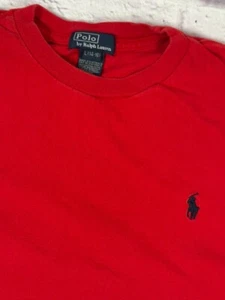 Polo Ralph Lauren Boys Red Crew Neck Short Sleeve T-Shirt L (14-16) 100% Cotton - Picture 1 of 10