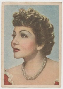 Claudette Colbert circa 1943 Bruguera LARGE SIZE Paper Stock Trading Card #1 E5