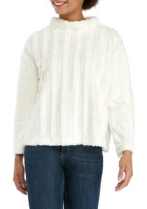 Adyson Parker Womens XL Ivory Fur Plush Pullover Sweater NWT - Picture 1 of 5