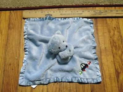 Manta de seguridad Gerber azul claro felpa oso de peluche espalda satinada Lovey Cars 11" Foto 1 de 4