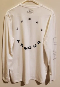 Under Armour Loose Heat Gear White & Black Long Sleeve Graphic T Shirt '2017' 🔥 - Picture 1 of 24