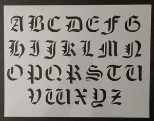 Old Olde English Font Alphabet 11" x 8.5" Custom Stencil FAST FREE SHIPPING - Picture 1 of 1