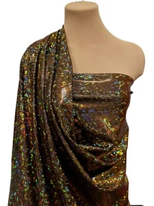 DISFRAZ DE LEOTARDO GIMNASIA BAILE NEGRO/DORADO HOLOGRAMA SPANDEX VIDRIO ROTO - Imagen 1 de 4