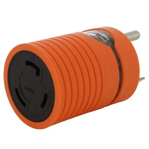 Adaptador conector hembra 30A 125V NEMA TT-30 macho a 30A 125V NEMA L5-30 - Imagen 1 de 7