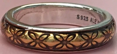 PANDORA | VINTAGE FLORAL GOLD ENAMEL RING ✪NEW✪ 190868EN29 RARE RETIRED 925 ALE - Image 1 of 4